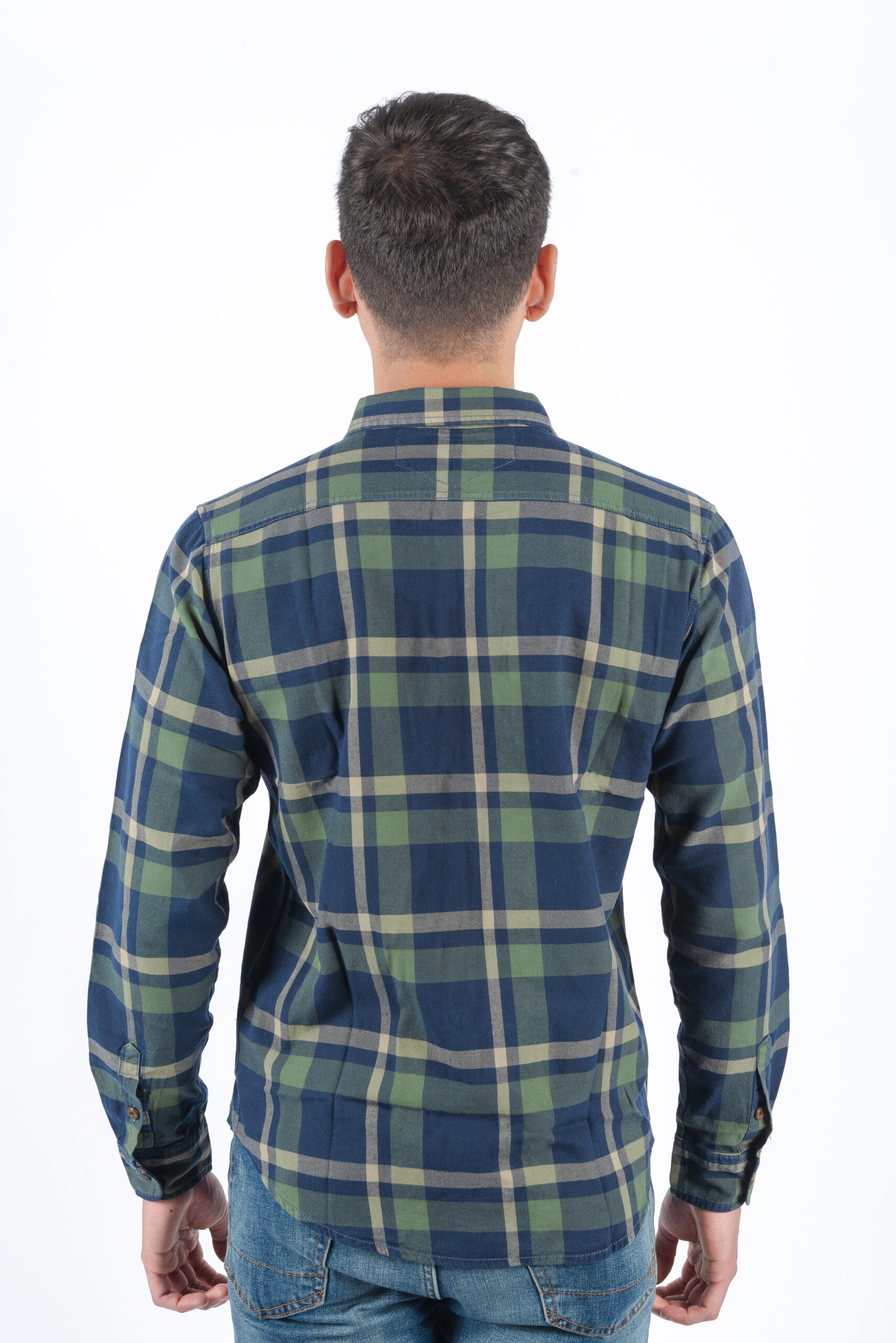 Camisa Le adora Verde cuadros Azul Luciano Alesandro
